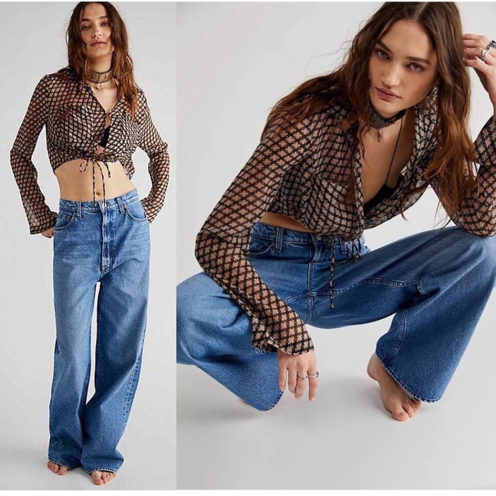 MOTHER denim 'Snacks'-Yummy Puddle wide legJean, in Delicious Memories, Size 28